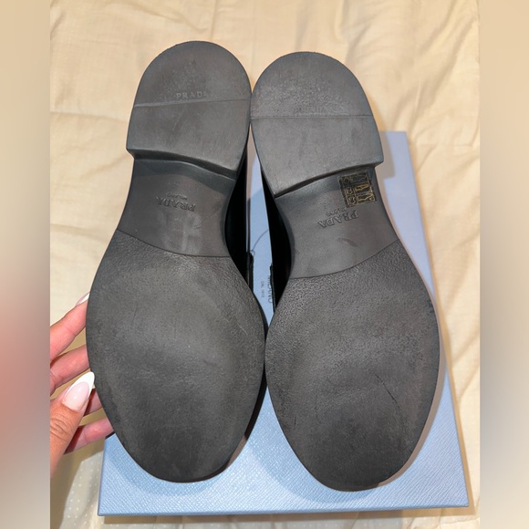 Prada Chocolate Loafers in Black - size 37.5 - Picture 2 of 14